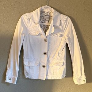 Old Navy White Utility Jacket with Flap Pockets